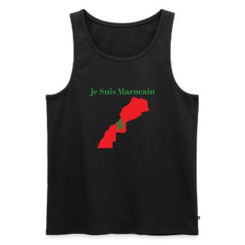 je Suis Marocain - Débardeur bio Premium Homme - noir - Devant - AI Model Male 178 light (178cm)