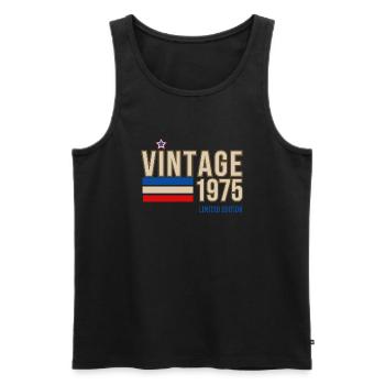 Vintage 1975 limitierte Auflage - Männer Premium Bio Tank Top - Schwarz - Vorne - Michal (187cm)