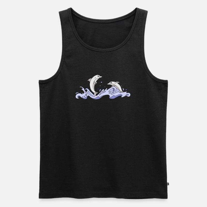 Delphine - Männer Premium Bio Tank Top - Schwarz