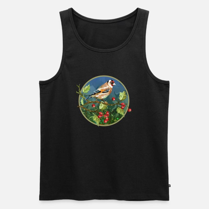 Bunter Vogel - Männer Premium Bio Tank Top - Schwarz