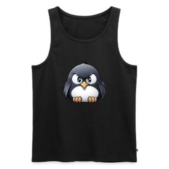 Grumpy Pinguin - Männer Premium Bio Tank Top - Schwarz - Vorne - Michal (187cm)