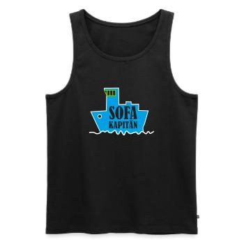 Sofakapitän couchpotato ruhig Wohlfühlpullover - Männer Premium Bio Tank Top - Schwarz - Vorne - AI Model Male 178 light (178cm)