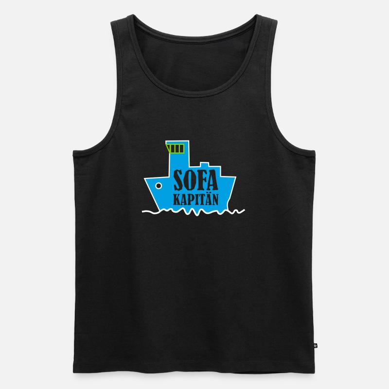 Sofakapitän couchpotato ruhig Wohlfühlpullover - Männer Premium Bio Tank Top - Schwarz