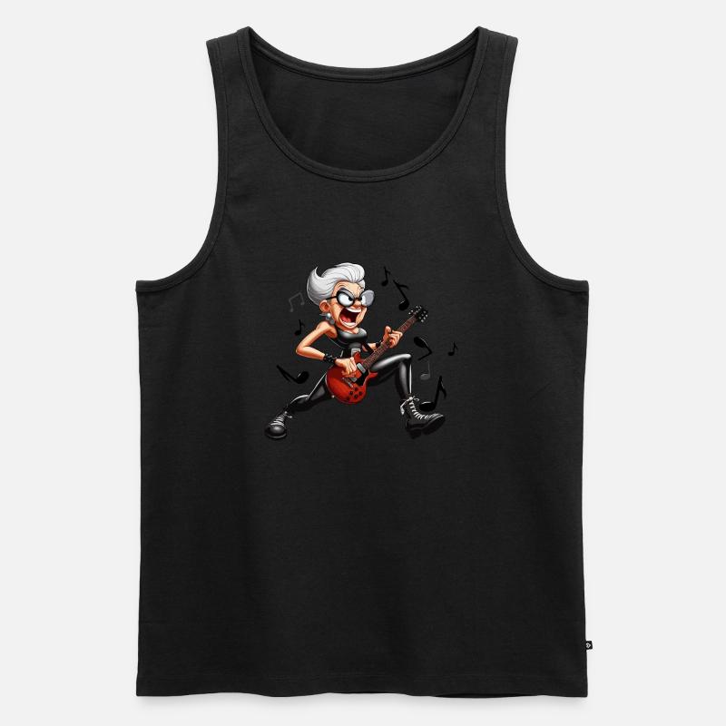 Hardrock-Oma - Männer Premium Bio Tank Top - Schwarz