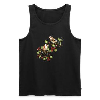 Bunte Vögel - Männer Premium Bio Tank Top - Schwarz - Vorne - AI Model Male 178 light (178cm)