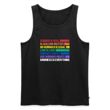 Rainbow Regenbogen Lesbe Pride LGBTQ - Männer Premium Bio Tank Top - Schwarz - Vorne - Michal (187cm)