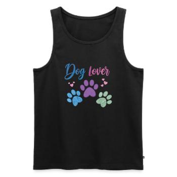 Hundeliebhaber - Hundepfote - Männer Premium Bio Tank Top - Schwarz - Vorne - AI Model Male 178 light (178cm)