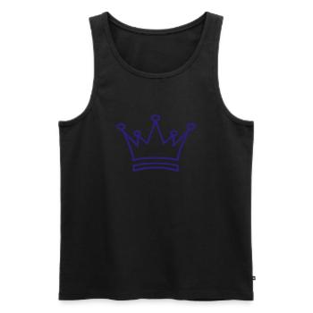 KRONE - Männer Premium Bio Tank Top - Schwarz - Vorne - Michal (187cm)
