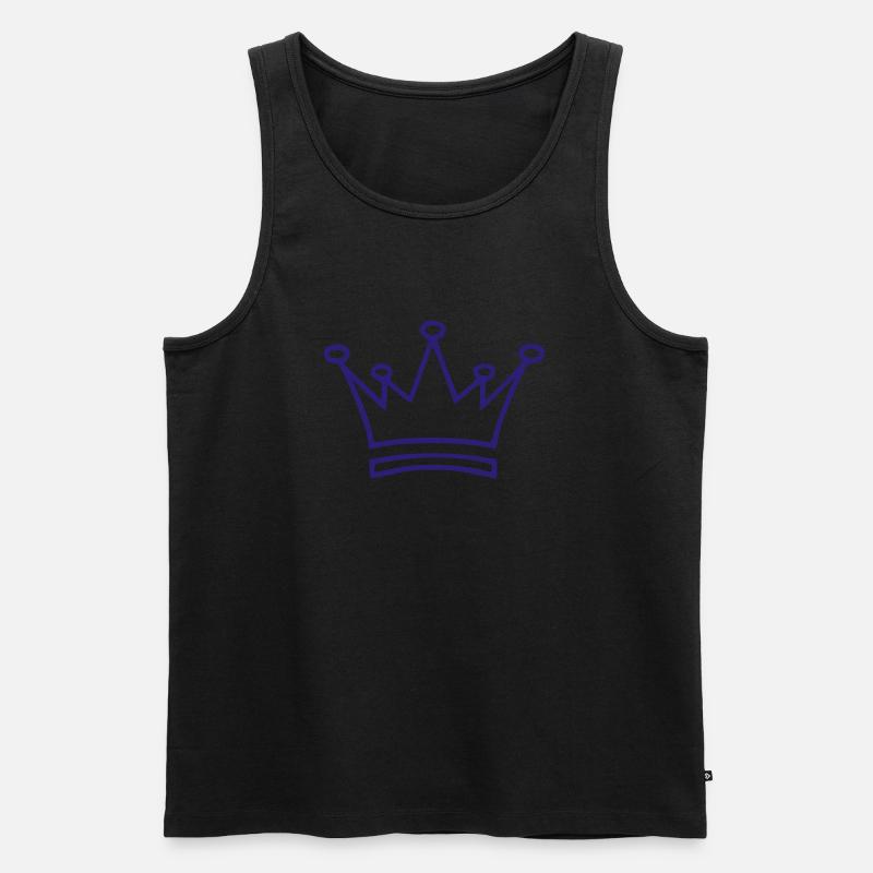 KRONE - Männer Premium Bio Tank Top - Schwarz