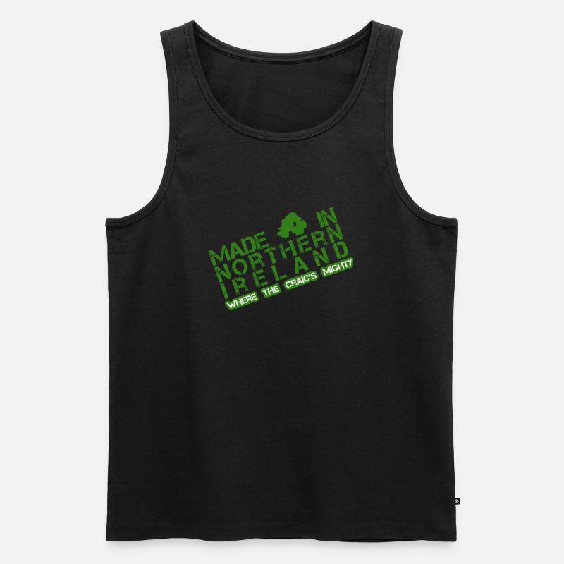 Made in Nordirland - Männer Premium Bio Tank Top - Schwarz