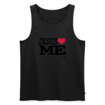 jesus loves me - Männer Premium Bio Tank Top - Schwarz - Vorne - Michal (187cm)