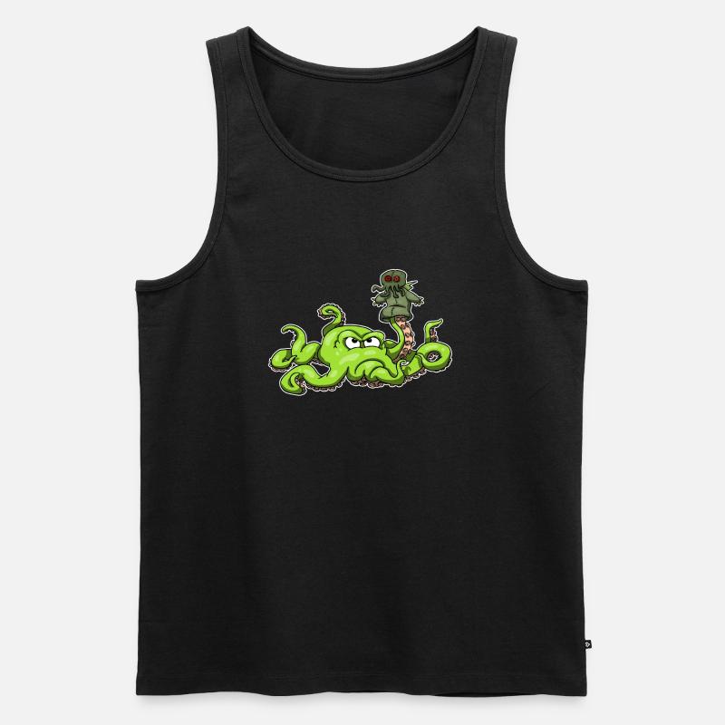 Krake - Männer Premium Bio Tank Top - Schwarz