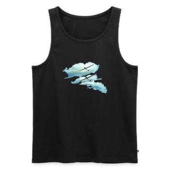 Wolkenstraße Segelflieger Geschenk - Männer Premium Bio Tank Top - Schwarz - Vorne - Michal (187cm)