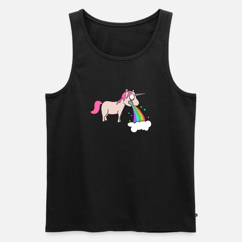 kotzendes Einhorn - Männer Premium Bio Tank Top - Schwarz
