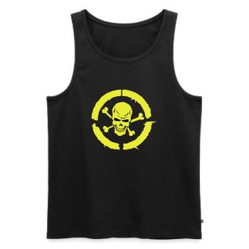 skull skull bone circle - Men's Premium Organic Tank Top - black - Front - AI Model Male 178 light (178cm)