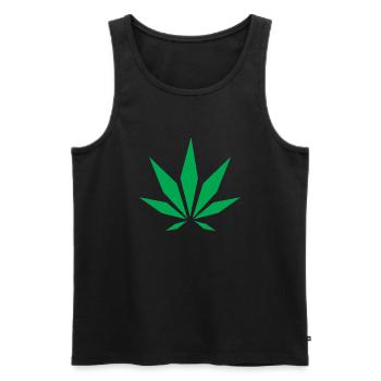 Classic Cannabis - Männer Premium Bio Tank Top - Schwarz - Vorne - Michal (187cm)
