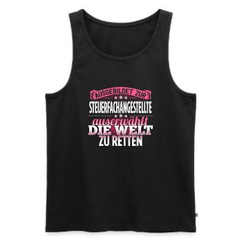 STEUERFACHANGESTELLTE - Die Auserwählte - Männer Premium Bio Tank Top - Schwarz - Vorne - Michal (187cm)