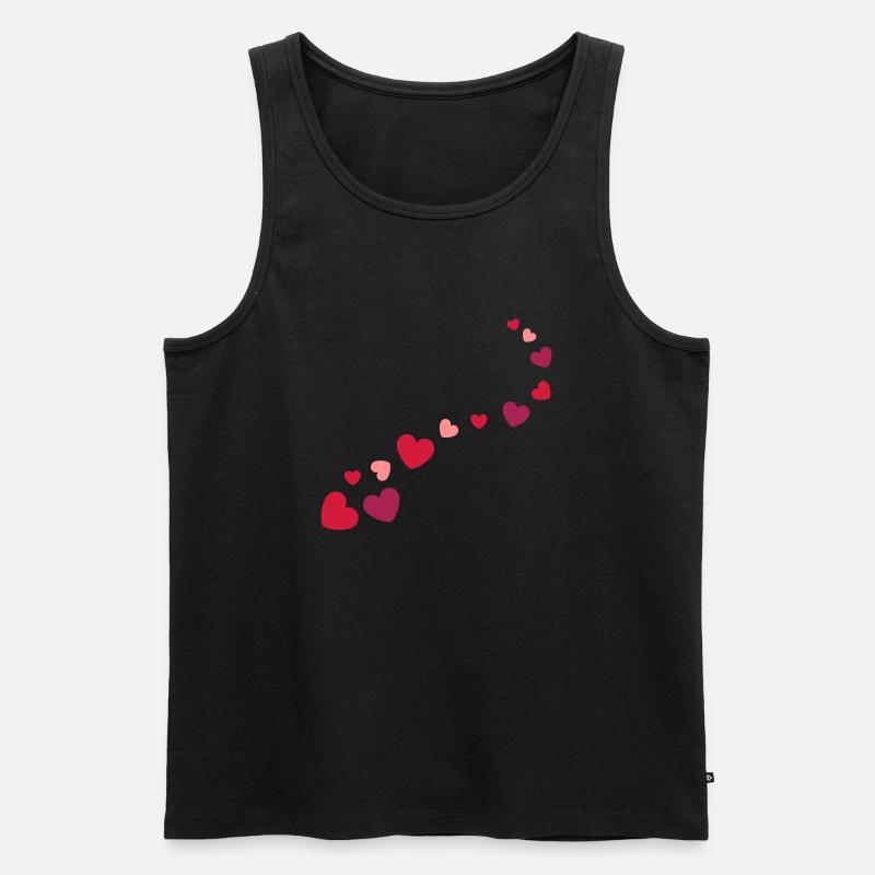 Herzen - Männer Premium Bio Tank Top - Schwarz