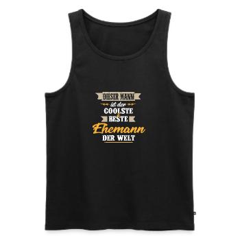 Dieser MANN - der coolste & beste Ehemann der Welt - Männer Premium Bio Tank Top - Schwarz - Vorne - Michal (187cm)
