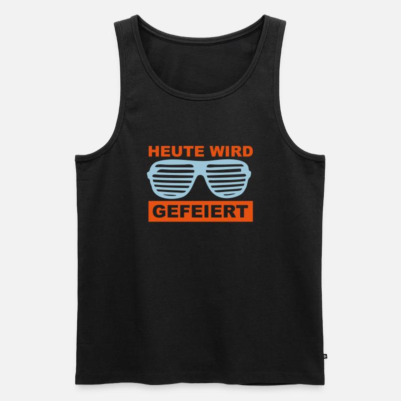 Heute wird gefeiert - Männer Premium Bio Tank Top - Schwarz