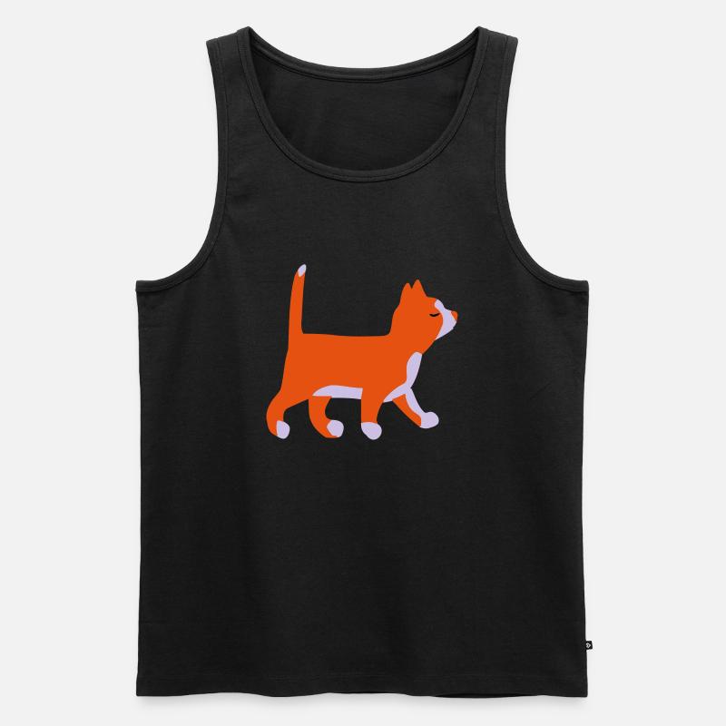 Kleine Katze geht - Männer Premium Bio Tank Top - Schwarz