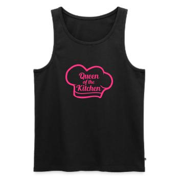 queen of the kitchen koenigin emblem kochmuetze hu - Männer Premium Bio Tank Top - Schwarz - Vorne - Michal (187cm)