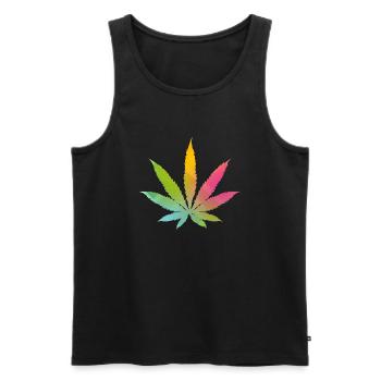 hemp - Men's Premium Organic Tank Top - black - Front - Michal (187cm)