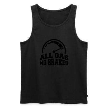 gas_no_brakes_a1 - Männer Premium Bio Tank Top - Schwarz - Vorne - AI Model Male 178 light (178cm)