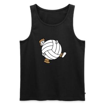 énorme volley-ball sport club ball ball wear s - Débardeur bio Premium Homme - noir - Devant - AI Model Male 178 light (178cm)