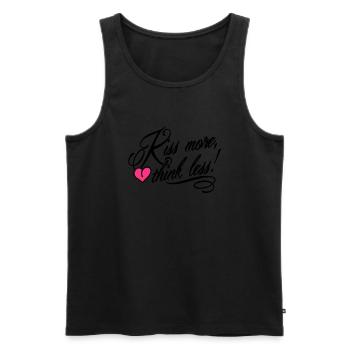 Kiss more, think less! - Männer Premium Bio Tank Top - Schwarz - Vorne - AI Model Male 178 light (178cm)
