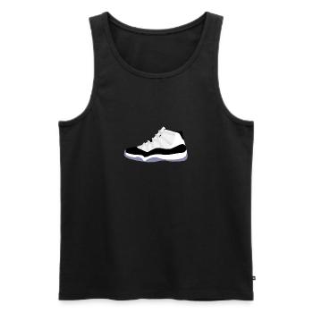 sneaker - Men's Premium Organic Tank Top - black - Front - AI Model Male 178 light (178cm)