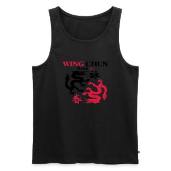 WING CHUN Dragon Kampfkunst Shirt - Männer Premium Bio Tank Top - Schwarz - Vorne - AI Model Male 178 light (178cm)