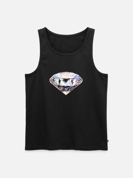 Diamant - Männer Premium Bio Tank Top - Schwarz