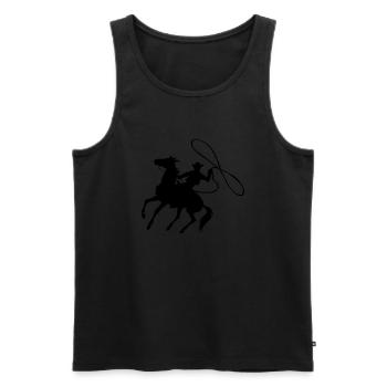 cowboy - Débardeur bio Premium Homme - noir - Devant - Michal (187cm)