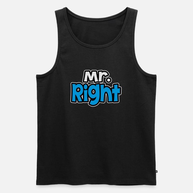 Mr. Rght - Männer Premium Bio Tank Top - Schwarz