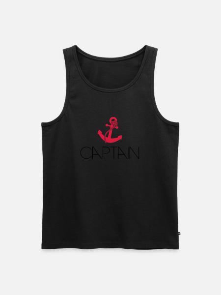 Captain Cool Anchor Logo - Men's Premium Organic Tank Top - black