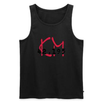 Marathonstrecke / marathon distance 42,195 km (2c) - Männer Premium Bio Tank Top - Schwarz - Vorne - AI Model Male 178 light (178cm)