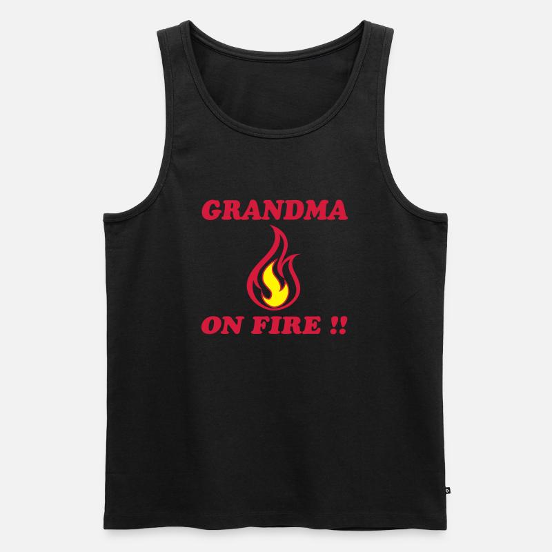 Grandma on fire !! - Männer Premium Bio Tank Top - Schwarz