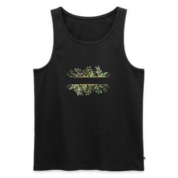 Leaf frame - Männer Premium Bio Tank Top - Schwarz - Vorne - AI Model Male 178 light (178cm)