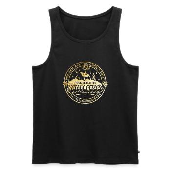 Projektleiter Hüttengaudi Après Ski Design - Männer Premium Bio Tank Top - Schwarz - Vorne - Michal (187cm)