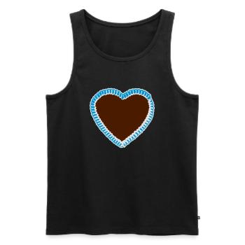 lebkuchenherz i I love love bayern bleu blanc Okto - Débardeur bio Premium Homme - noir - Devant - Michal (187cm)