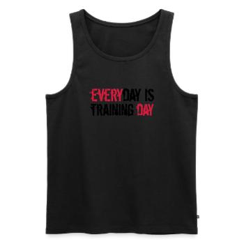 everyday is training day gym muscle strong workout - Men's Premium Organic Tank Top - black - Front - Michal (187cm)
