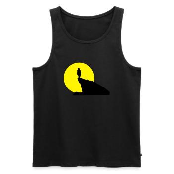 pinguin_bei_vollmond - Männer Premium Bio Tank Top - Schwarz - Vorne - Michal (187cm)