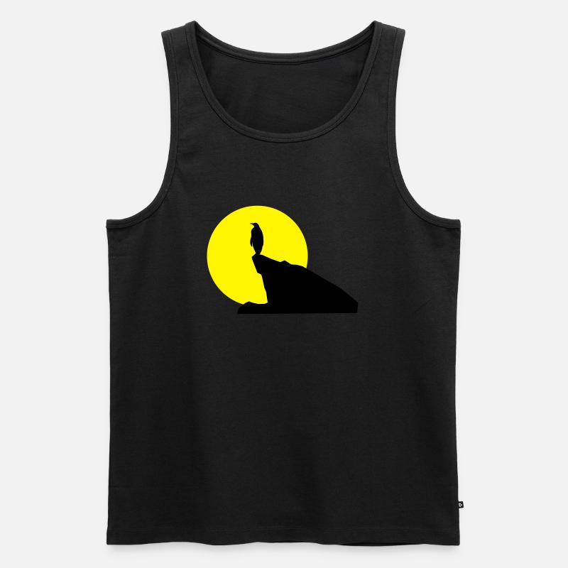 pinguin_bei_vollmond - Männer Premium Bio Tank Top - Schwarz