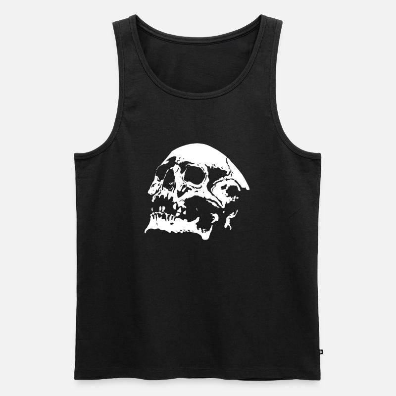 Skull - Männer Premium Bio Tank Top - Schwarz