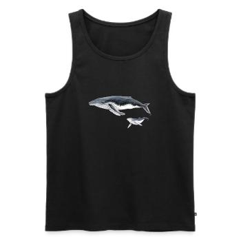 Buckelwal mit Baby Megaptera Wal - Männer Premium Bio Tank Top - Schwarz - Vorne - Michal (187cm)
