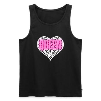 QUEEN WHITE PINK HEART KOENIGIN WEIß SPITZE HERZ - Männer Premium Bio Tank Top - Schwarz - Vorne - AI Model Male 178 light (178cm)