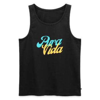 Pura Vida - Débardeur bio Premium Homme - noir - Devant - AI Model Male 178 light (178cm)