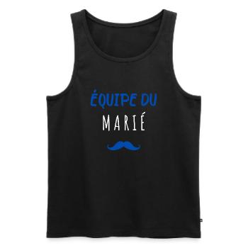 Équipe du marié - Mariage EVG Moustache Drôle - Débardeur bio Premium Homme - noir - Devant - Michal (187cm)