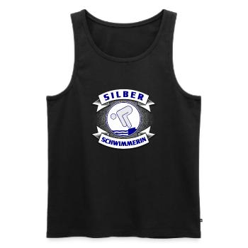 Schwimmprüfung Schwimmer Silber Geschenk - Männer Premium Bio Tank Top - Schwarz - Vorne - AI Model Male 178 light (178cm)